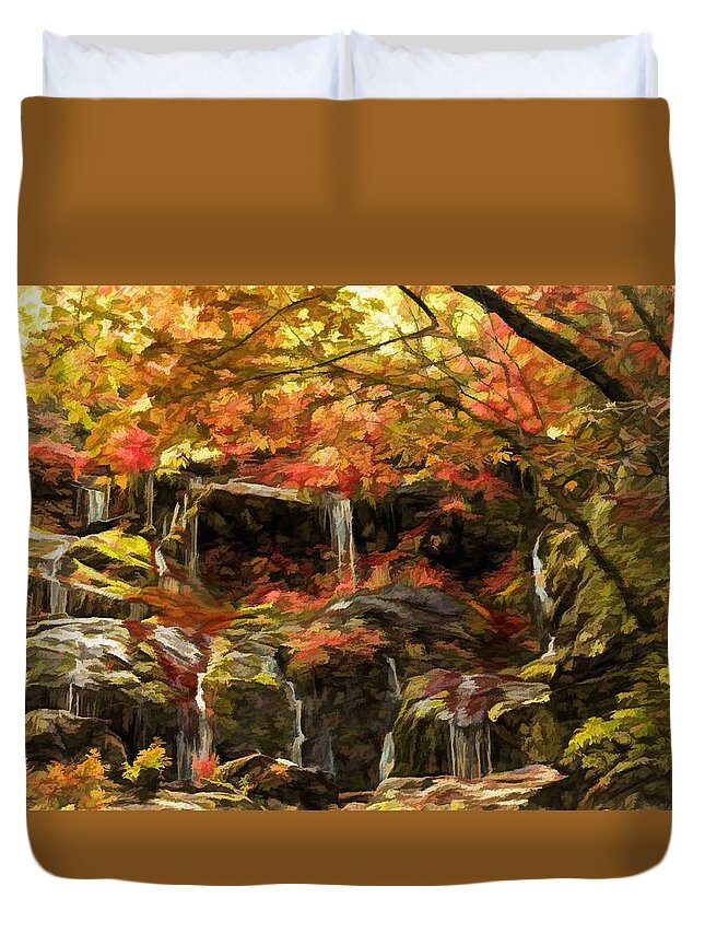Iver Duvet Cover featuring the photograph Upper Catawba Falls North Carolina by Ginger Wakem