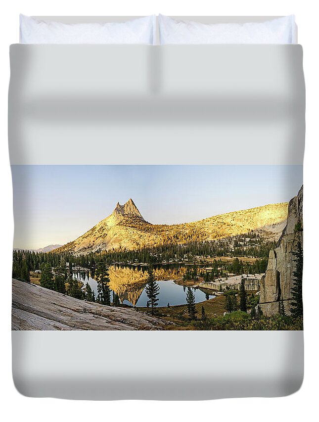 Cathedral Lake Duvet Cover featuring the photograph Upper Cathedral by Angie Schutt