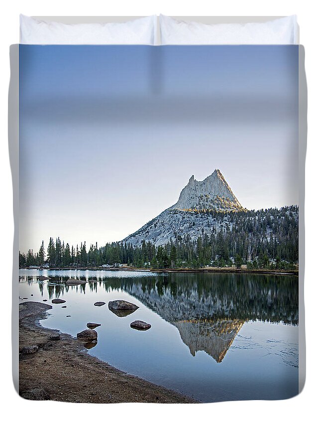 Upper Cathedral Lake Duvet Cover featuring the photograph Upper Cathedral Lake by Angie Schutt