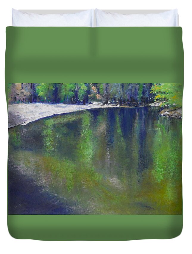 River Duvet Cover featuring the pastel Upriver View by Sandra Lee Scott