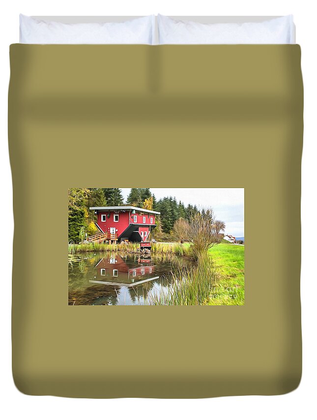 Das Tolle Haus Duvet Cover featuring the photograph Upside Down by Eva Lechner