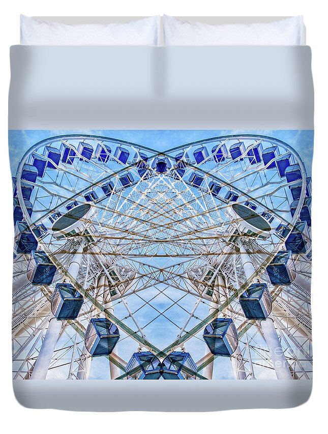 Ferris Wheel Duvet Cover featuring the photograph Urban abstract XXXVI by Izet Kapetanovic