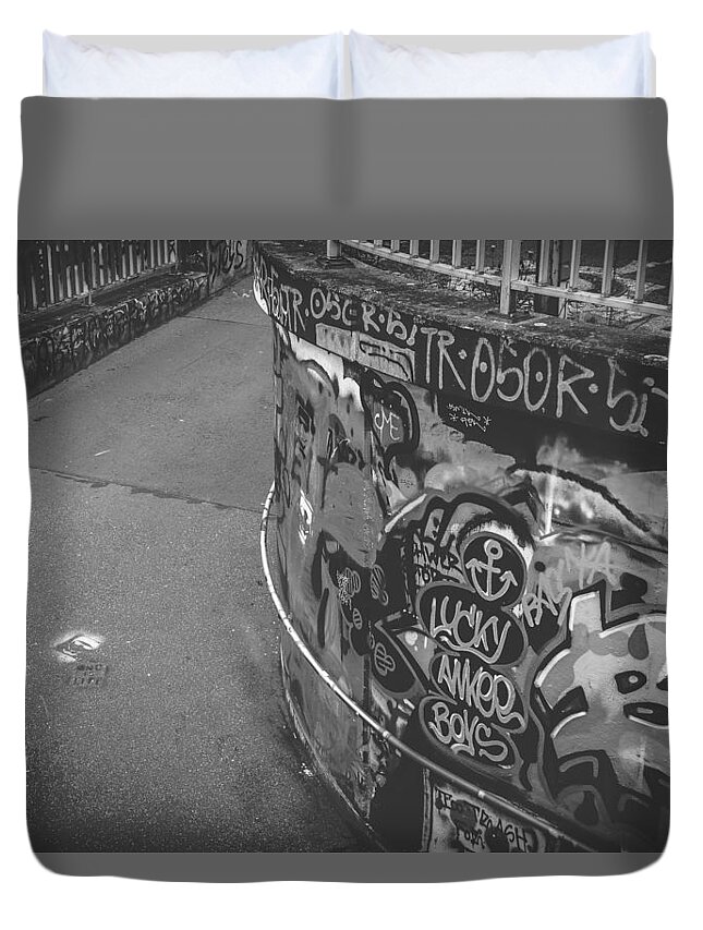 Black And White Duvet Cover featuring the photograph Urban by Basti Unrau