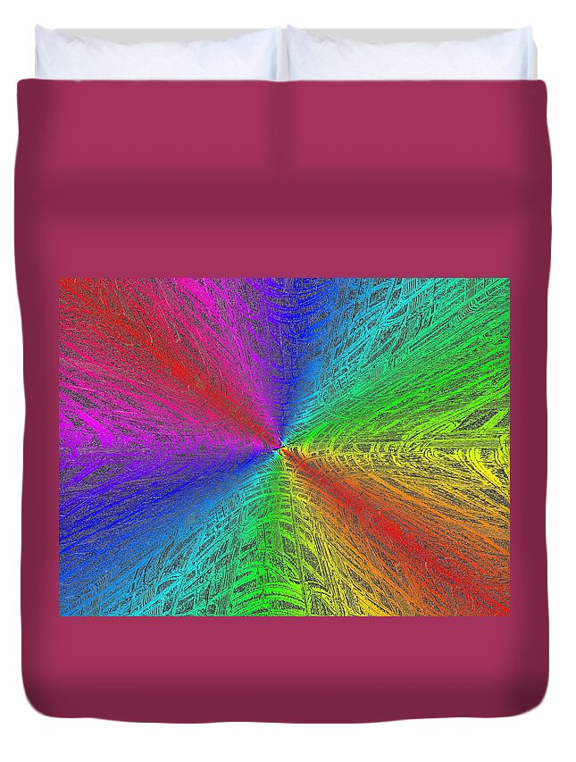Abstract Duvet Cover featuring the digital art Urban Colorful by Tim Allen