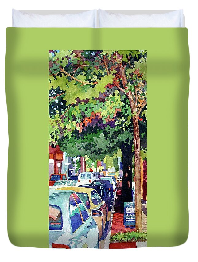 City Duvet Cover featuring the painting Urban Jungle by Mick Williams