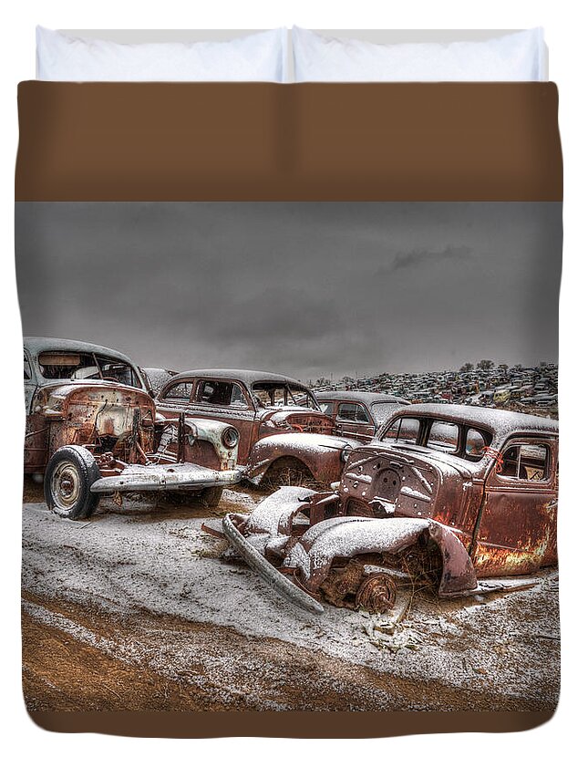 Salvage Yard Duvet Cover featuring the photograph Used Up by Craig Incardone