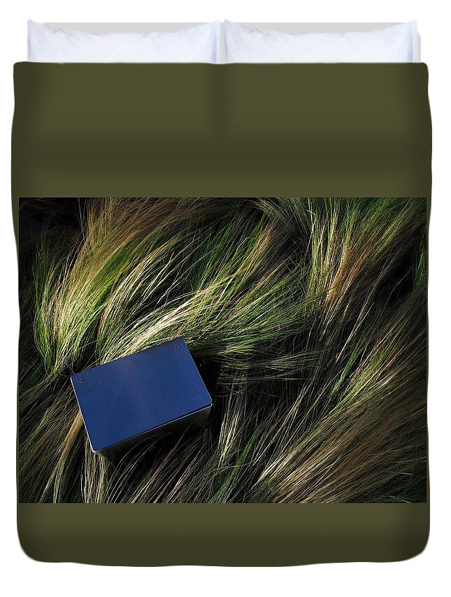 Utility Duvet Cover featuring the photograph Utility Box in Grass by Buck Buchanan