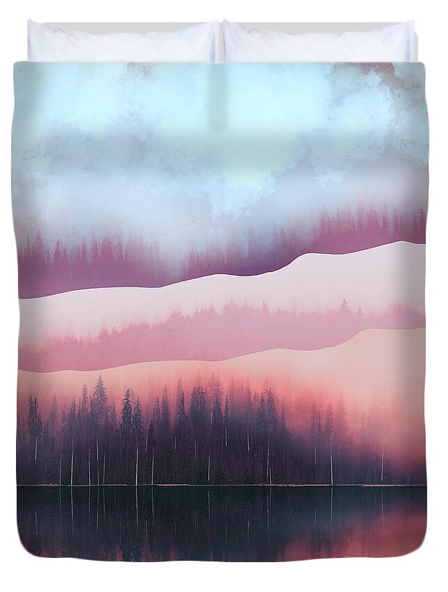 Valentine Duvet Cover featuring the digital art Valentine Forest by Spacefrog Designs
