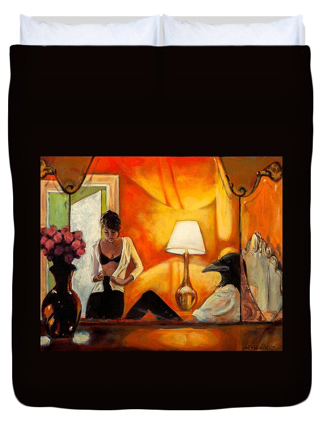 Couple Duvet Cover featuring the painting Valentine's Day by Jason Reinhardt