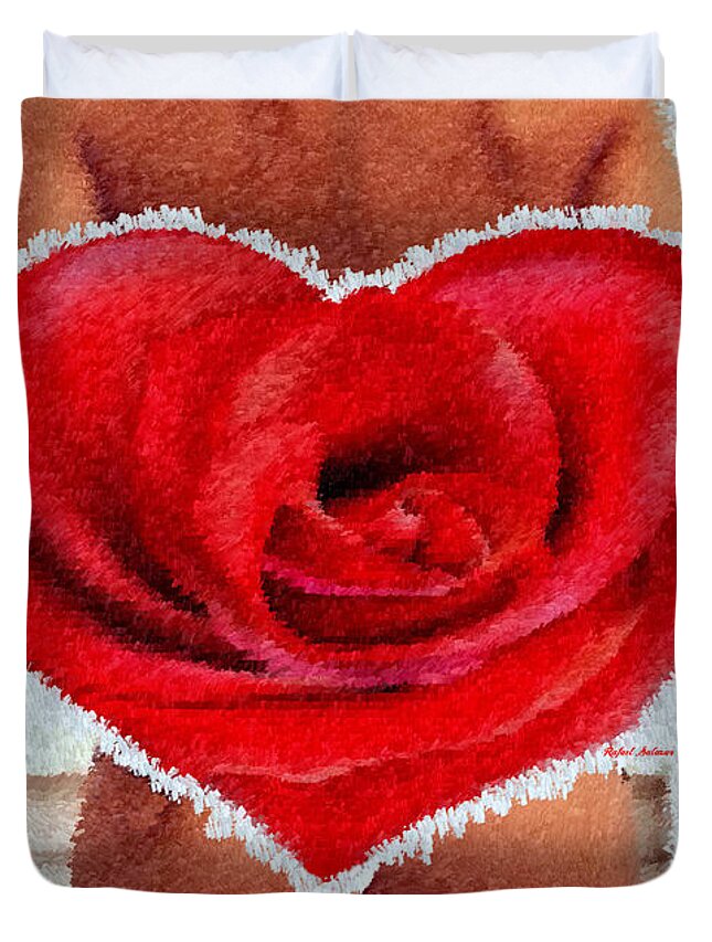 Heart Duvet Cover featuring the digital art Valentines Pinup by Rafael Salazar