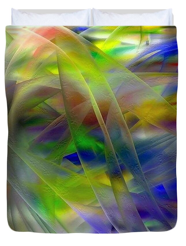 Veils Duvet Cover featuring the digital art Veils Of Color 2 by Greg Moores