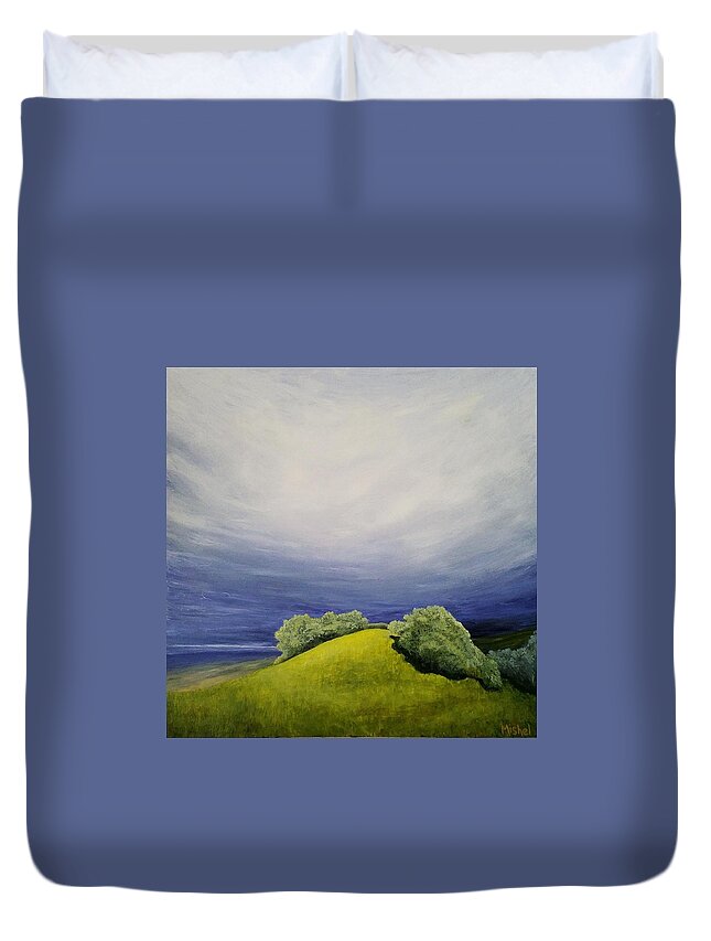 Mishel Vanderten Duvet Cover featuring the painting Valle Vista Meadow by Mishel Vanderten