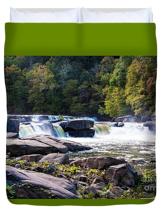 Valley Falls Duvet Cover featuring the photograph Valley Falls State Park #1 by Kevin Gladwell