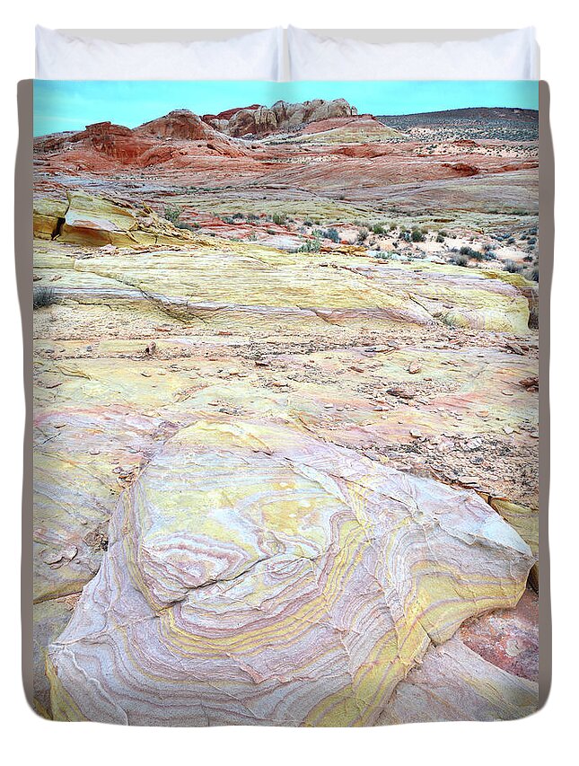 Valley Of Fire Duvet Cover featuring the photograph Valley of Fire Pastels by Ray Mathis