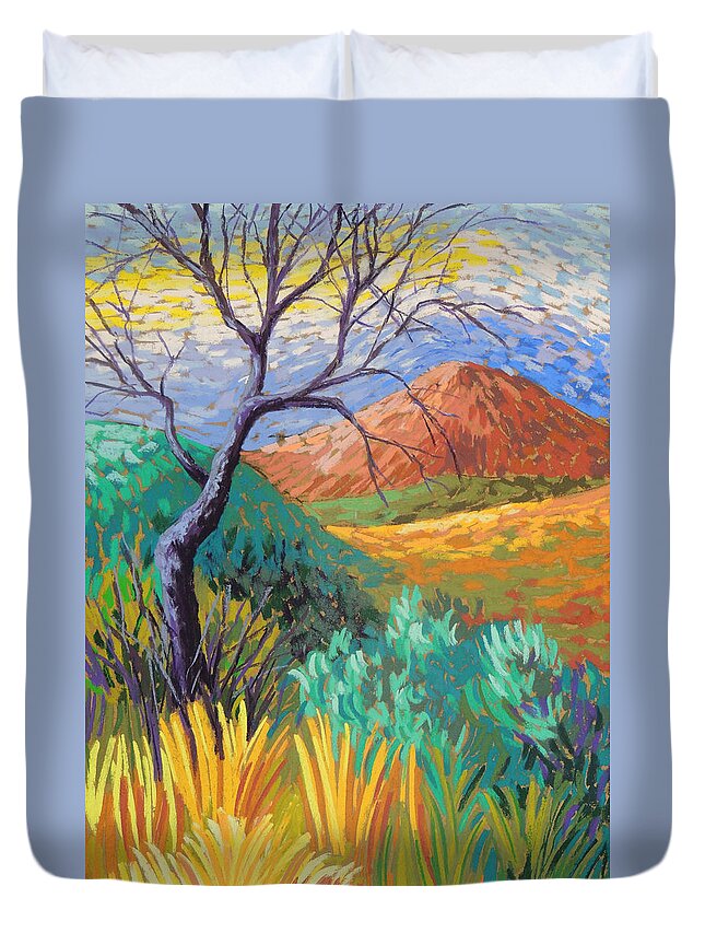 Van Gogh Duvet Cover featuring the pastel Van Gogh in theFranklins by Candy Mayer