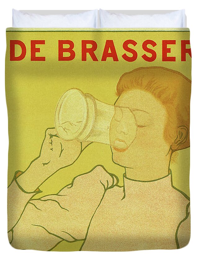 Beer Duvet Cover featuring the drawing Van Velsen Belgian Beer by Heidi De Leeuw