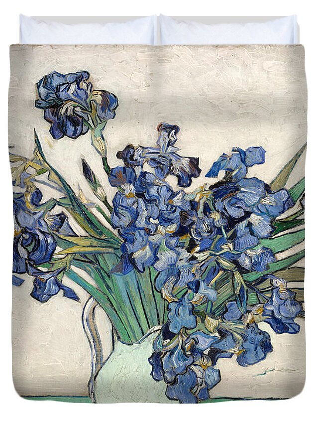 ~Set of 2~ 17" IRISES Iris Van Gogh Floral Tapestry Cushion Pillows 