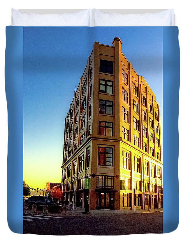 Bellingham Duvet Cover featuring the photograph Veco Building by Craig Perry-Ollila