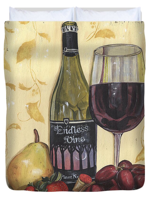 Wine Duvet Cover featuring the painting Veneto Pinot Noir by Debbie DeWitt