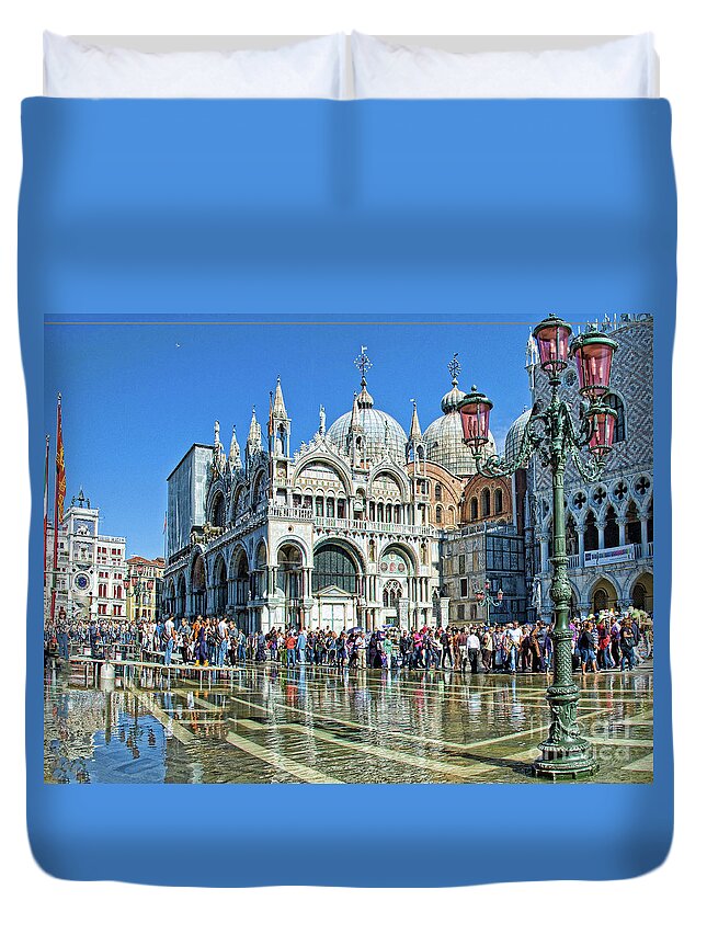 Venice Saint Marko Basilica Duvet Cover featuring the photograph Venice San Marco by Maria Rabinky