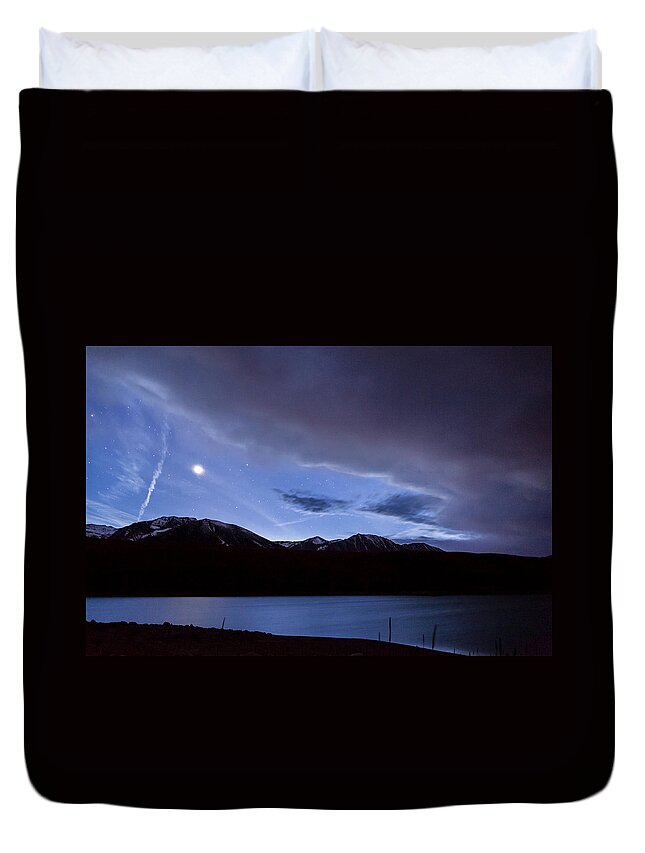 Calfornia Duvet Cover featuring the photograph Venus over Grant Lake by Cat Connor