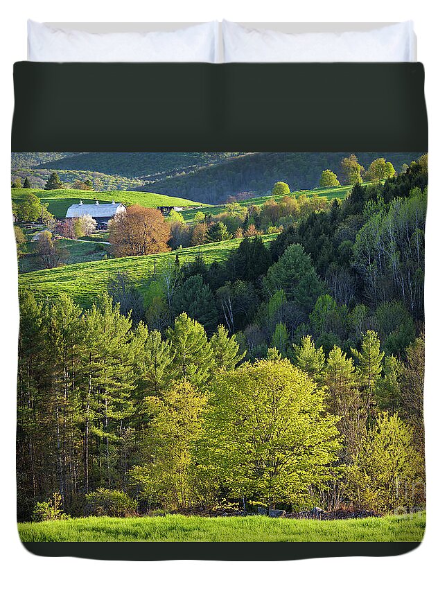 Spring Duvet Cover featuring the photograph Vermont Spring Countryside by Alan L Graham