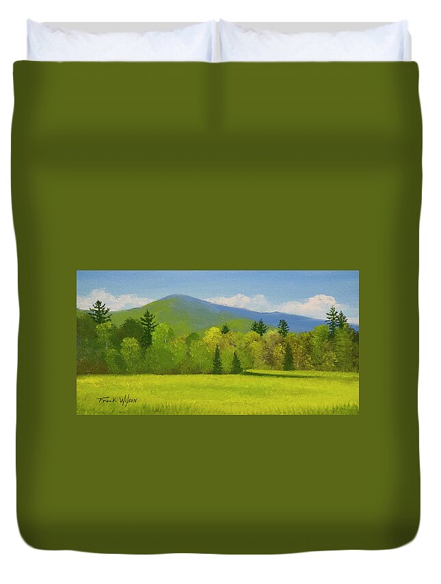 Trees Duvet Cover featuring the painting Vermont Spring by Frank Wilson