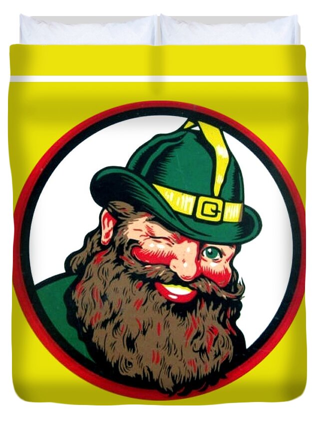 Vernors Duvet Cover featuring the digital art Vernors Ginger Ale - The Vernors Gnome by John Madison