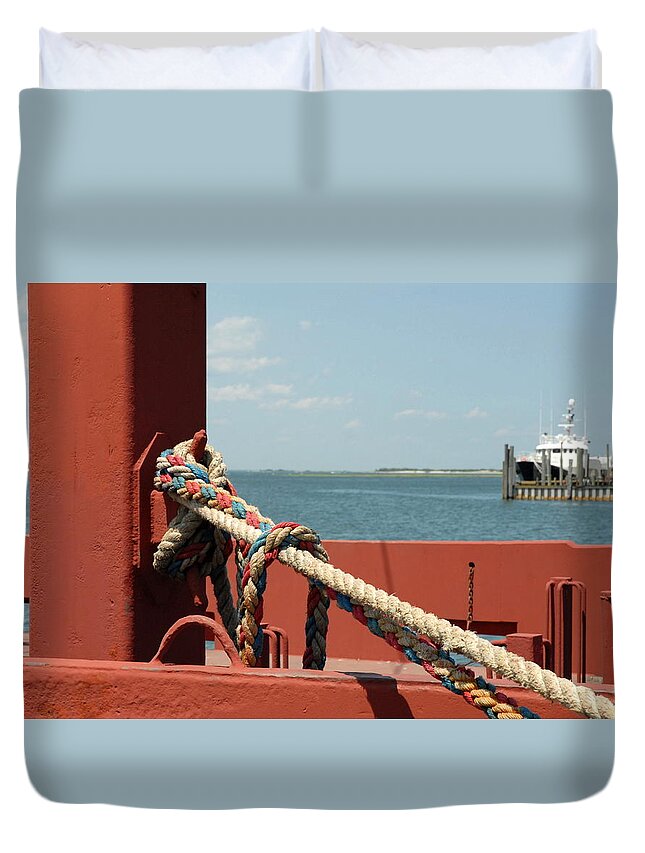 Commercial Fishing Boats Duvet Cover featuring the photograph Vessel 124 by Joyce StJames