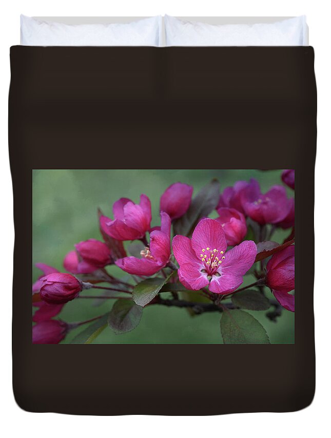 Flower Duvet Cover featuring the photograph Vibrant Blooms by Ann Bridges
