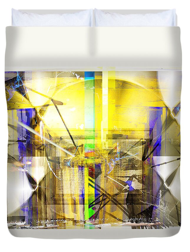 Abstract Duvet Cover featuring the digital art Vibrational Energy by Art Di