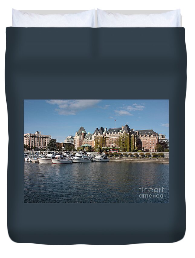 Victoria Duvet Cover featuring the photograph Victoria Harbour by Carol Groenen