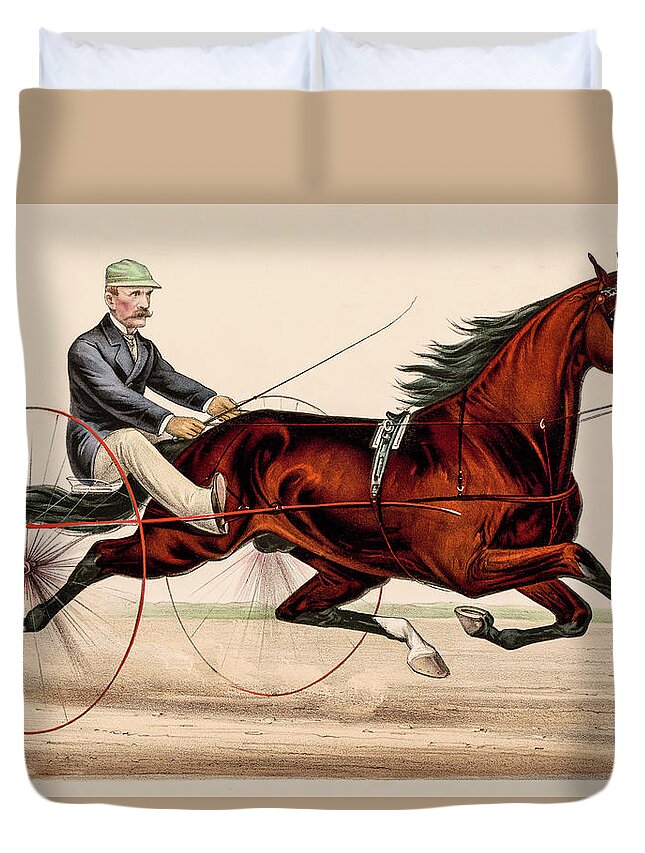 Cape May Duvet Cover featuring the photograph Victorian Horse Carriage Race by David Letts