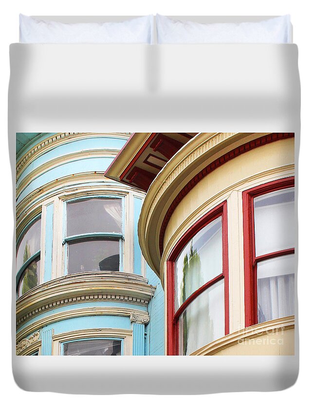 Victorian Duvet Cover featuring the photograph Victorian San Francisco by Cheryl Del Toro