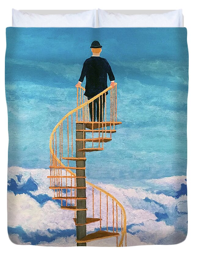 View Duvet Cover featuring the painting View from Above by Thomas Blood