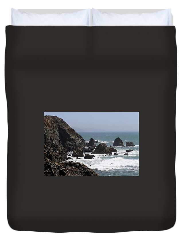 Bodega Head Duvet Cover featuring the photograph View from Bodega Head in Bodega Bay CA - 4 by Christy Pooschke