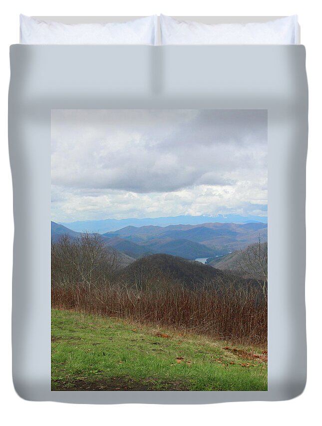 Nantahala National Forest Duvet Cover featuring the photograph View From Silers Bald 2015c by Cathy Lindsey