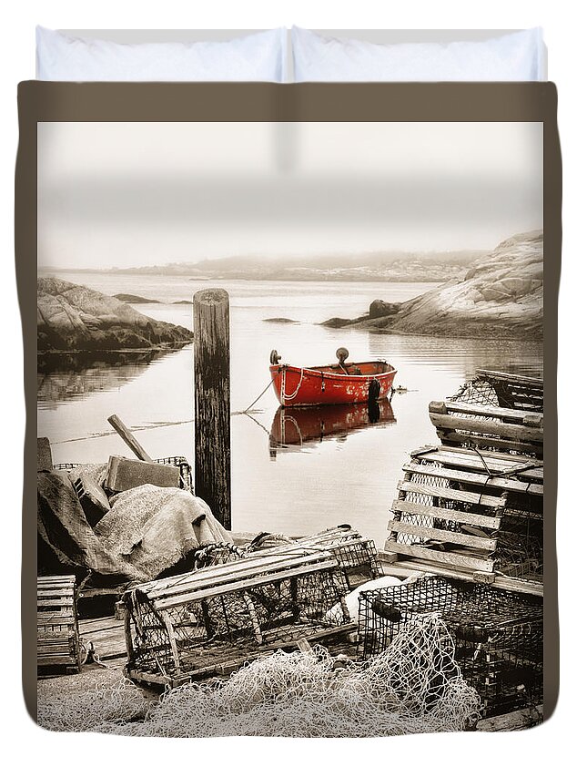 View From The Dock Duvet Cover featuring the photograph View from the Dock by Carolyn Derstine