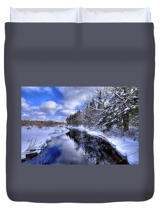 Landscapes Duvet Cover featuring the photograph View from the North Street Bridge by David Patterson