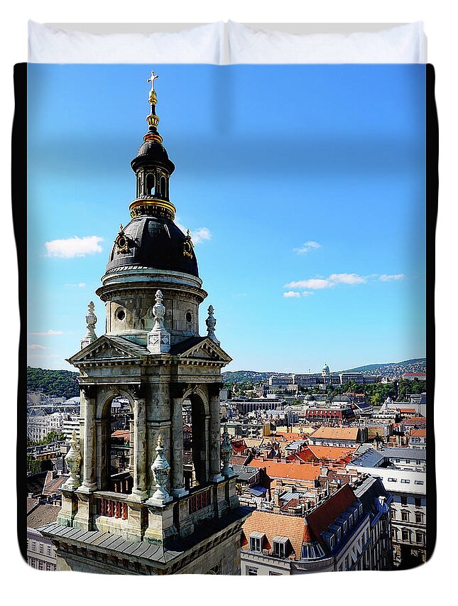 St. Stephen's Basilica Duvet Cover featuring the photograph View From The St. Stephen's Basilica In Budapest, Hungary by Rick Rosenshein