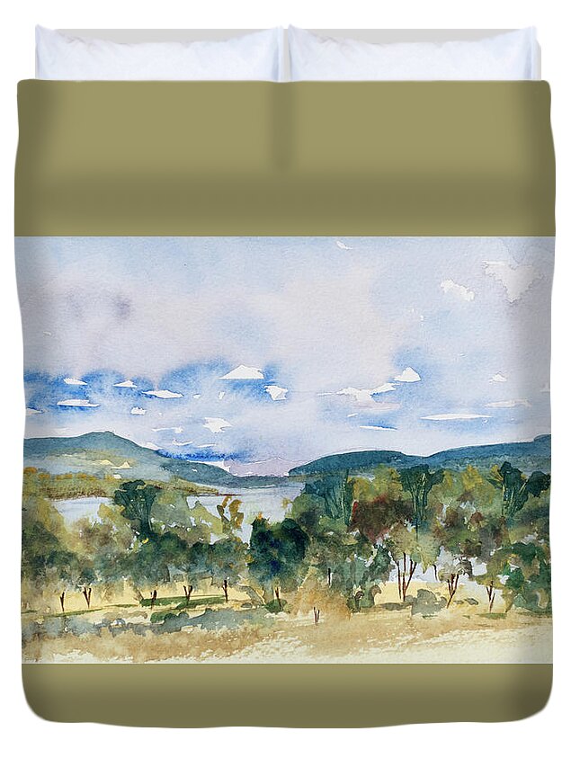 Australia Duvet Cover featuring the painting View of D'Entrecasteaux Channel from Birchs Bay, Tasmania by Dorothy Darden