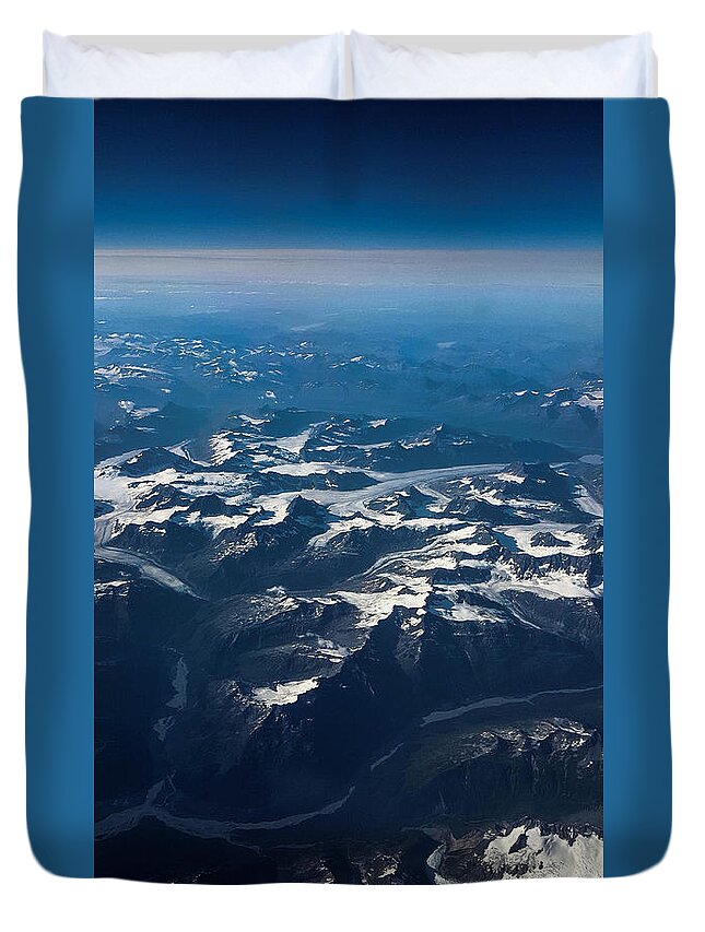 Sky Duvet Cover featuring the photograph View of Mountains by Britten Adams
