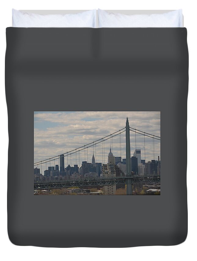 Nyc Duvet Cover featuring the photograph View of NYC by Melissa Hicks