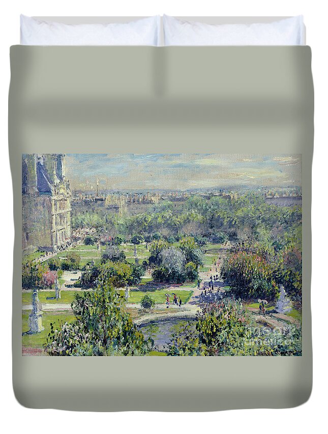 View Duvet Cover featuring the painting View of the Tuileries Gardens by Claude Monet