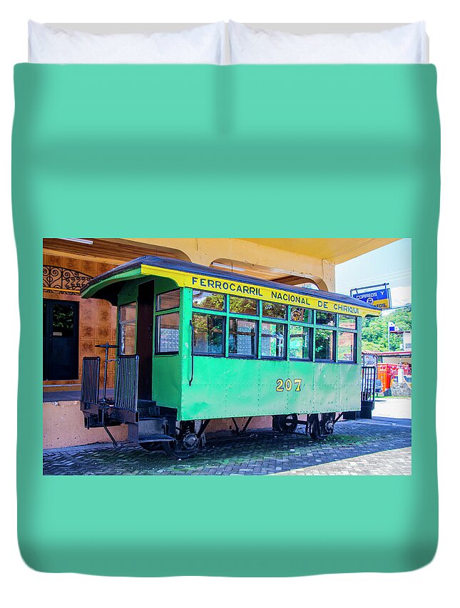 Transport Duvet Cover featuring the photograph Vintage Cable Car in Boquete, Panama by Venetia Featherstone-Witty