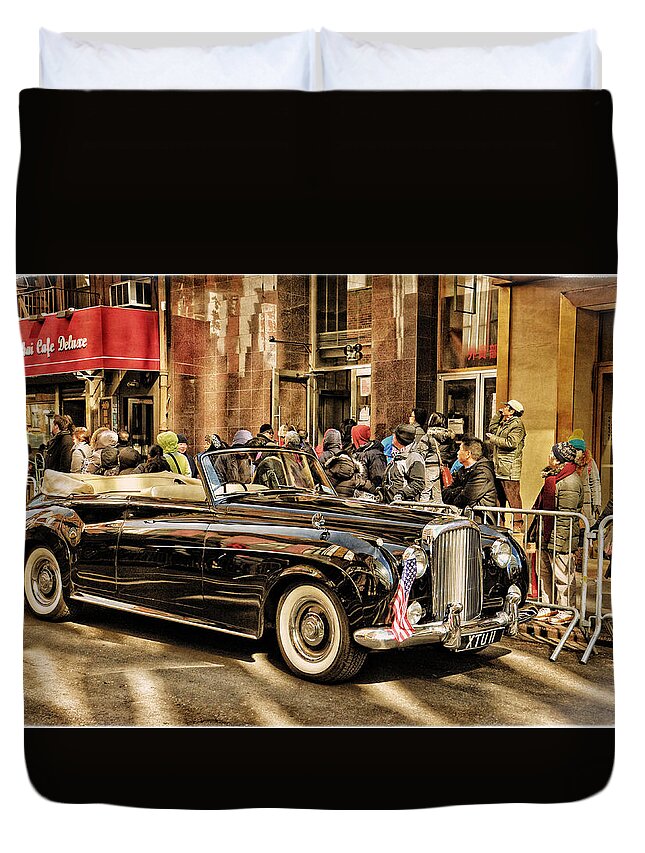 Vintage Duvet Cover featuring the photograph Vintage Bentley Convertible by Mike Martin