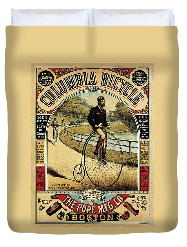 Vintage Bicycle Ad Duvet Cover For Sale By Andrew Fare