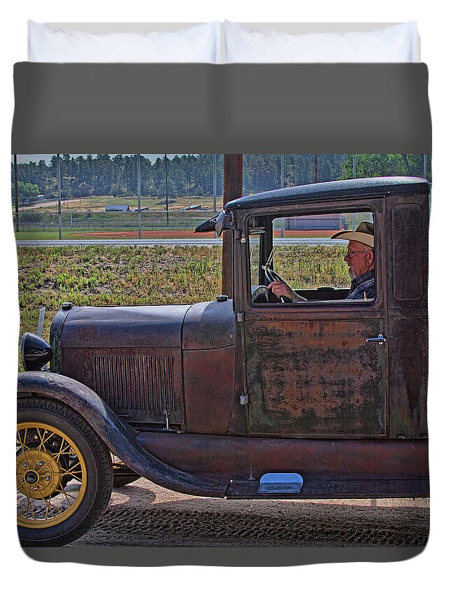 Automotive Duvet Cover featuring the photograph Vintage Character by Alana Thrower