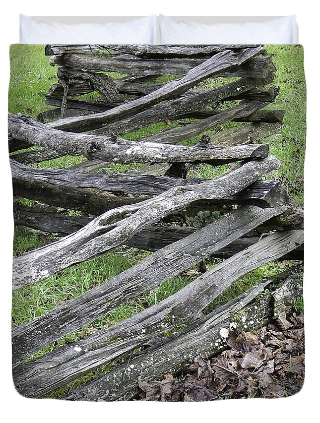 Cades Cove Duvet Cover featuring the photograph Vintage Custom Fencing by Phil Perkins