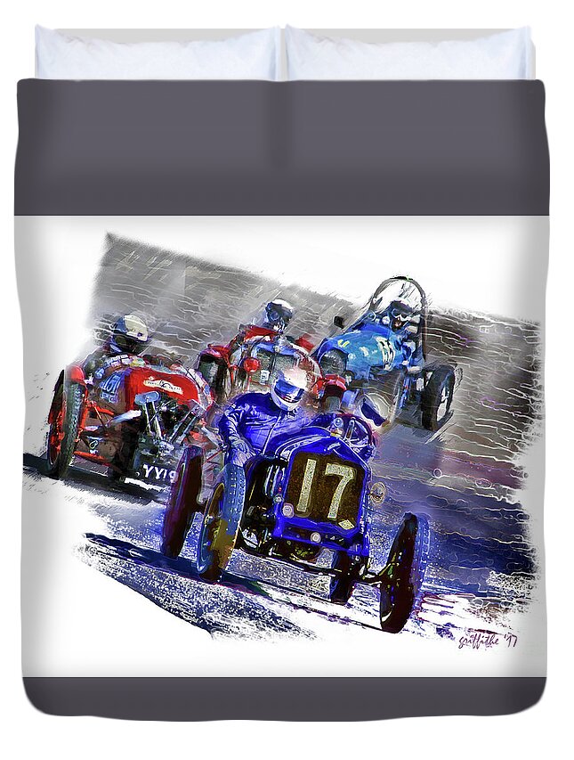 Race Cars Duvet Cover featuring the photograph Vintage Grit by Tom Griffithe